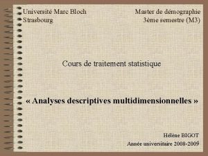 Universit Marc Bloch Master de dmographie Strasbourg 3me