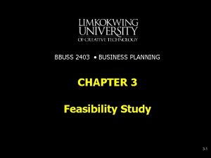 Chapter 3 feasibility study