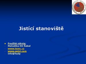 Jistc stanovit n Pouit zdroje Metodika HO akal