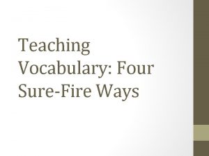 Teaching Vocabulary Four SureFire Ways Before You Start