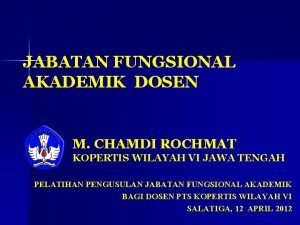 JABATAN FUNGSIONAL AKADEMIK DOSEN M CHAMDI ROCHMAT KOPERTIS