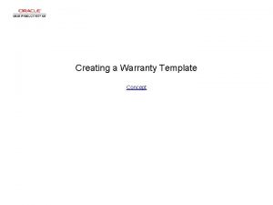 Warranty template Warranty template
