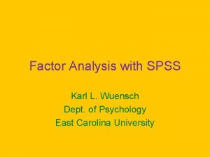 Factor analysis in spss