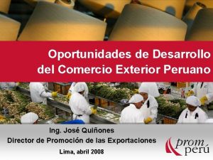 Oportunidades de Desarrollo del Comercio Exterior Peruano Ing