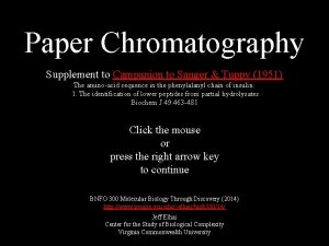 Paper chromatography