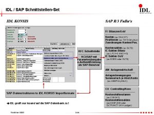 IDL SAP SchnittstellenSet IDL KONSIS SAP R3 Fu