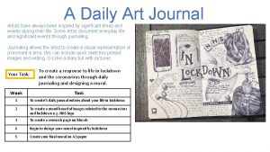 A Daily Art Journal Artists have always been