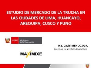 ESTUDIO DE MERCADO DE LA TRUCHA EN LAS