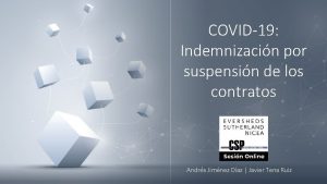 COVID19 Indemnizacin por suspensin de los contratos Andrs