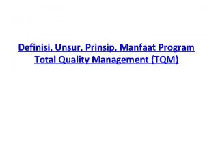 Definisi total quality management
