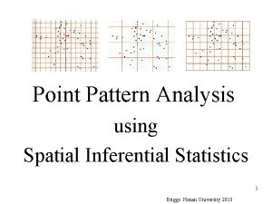 Point Pattern Analysis using Spatial Inferential Statistics 1