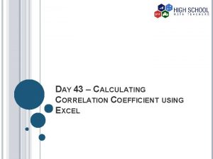 Calculate correlation coefficient in excel