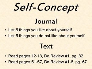 SelfConcept Journal List 5 things you like about
