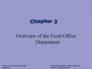 Front office manager duties and responsibilities