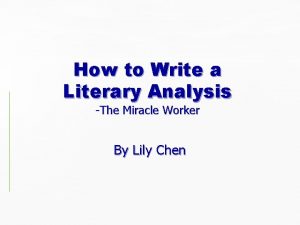 What is a literary analysis