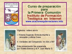 Curso de preparacin para la Primera Comunin Instituto