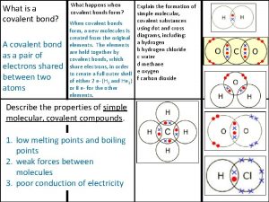 What is a covalent bond A covalent bond