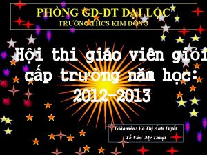 PHNG GDT I LC TRNG THCS KIM NG