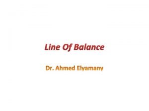 Line of balance example