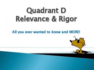 Rigor/relevance framework