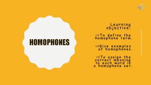Homophone hunt