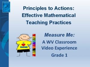 Principles to Actions Effective Mathematical Teaching Practices Measure