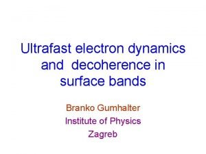 Ultrafast electron dynamics and decoherence in surface bands Ultrafast electron dynamics and decoherence in surface bands