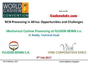 Organised By RCN Processing in Africa Opportunities and