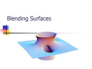 Blending Surfaces Introduction Blending n 1 The act