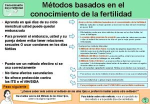 Conocimiento de la fertilidad Mtodos basados en el