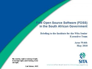 Free Open Source Software FOSS in the South