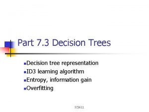 Part 7 3 Decision Trees Decision tree representation