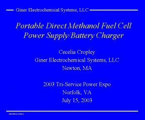 Giner electrochemical systems