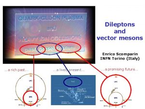 Dileptons and vector mesons Enrico Scomparin INFN Torino