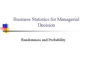 Probability in business statistics