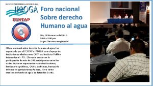 Foro nacional Sobre derecho Humano al agua Da