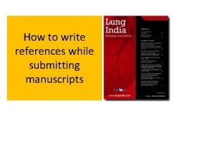 How to write references while submitting manuscripts TYPES