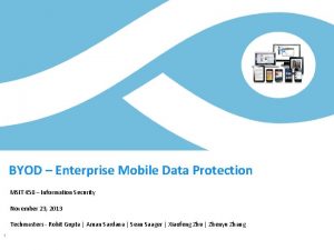 BYOD Enterprise Mobile Data Protection MSIT 458 Information