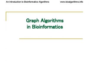 Bioalgorithms