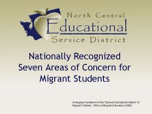 Nationally Recognized Seven Areas of Concern for Migrant