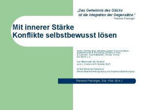 Das Geheimnis des Glcks ist die Integration der