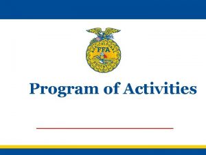 Program of activities (poa)