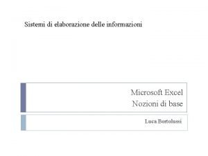 Sistemi di elaborazione delle informazioni Sistemi di elaborazione delle informazioni