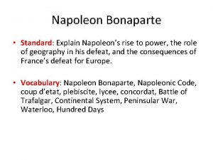 Napoleon bonaparte description