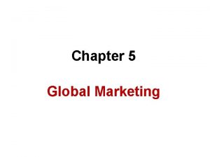 Global marketing orientation