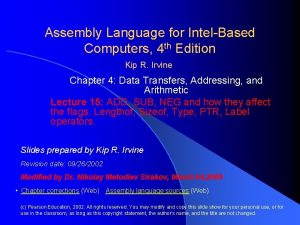 Assembly Language for IntelBased Computers 4 th Edition