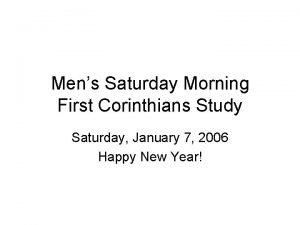 Men's saturday morning study