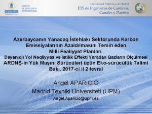 Azrbaycann Yanacaq stehlak Sektorunda Karbon Emissiyalarnn Azaldlmasn Tmin