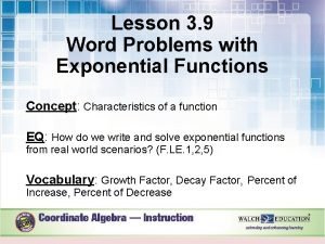 Lesson 3-1 exponential functions