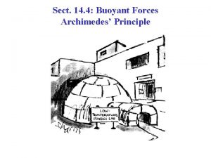 Sect 14 4 Buoyant Forces Archimedes Principle Experimental